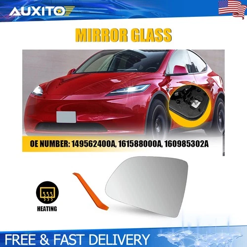 Fit Tesla Model Y 2020-2025 Left Side View Mirror Glass Heated OE 160985302A