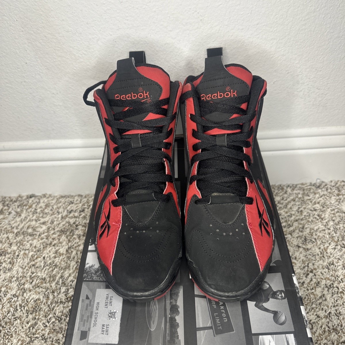 footwear reebok kamikaze black and red