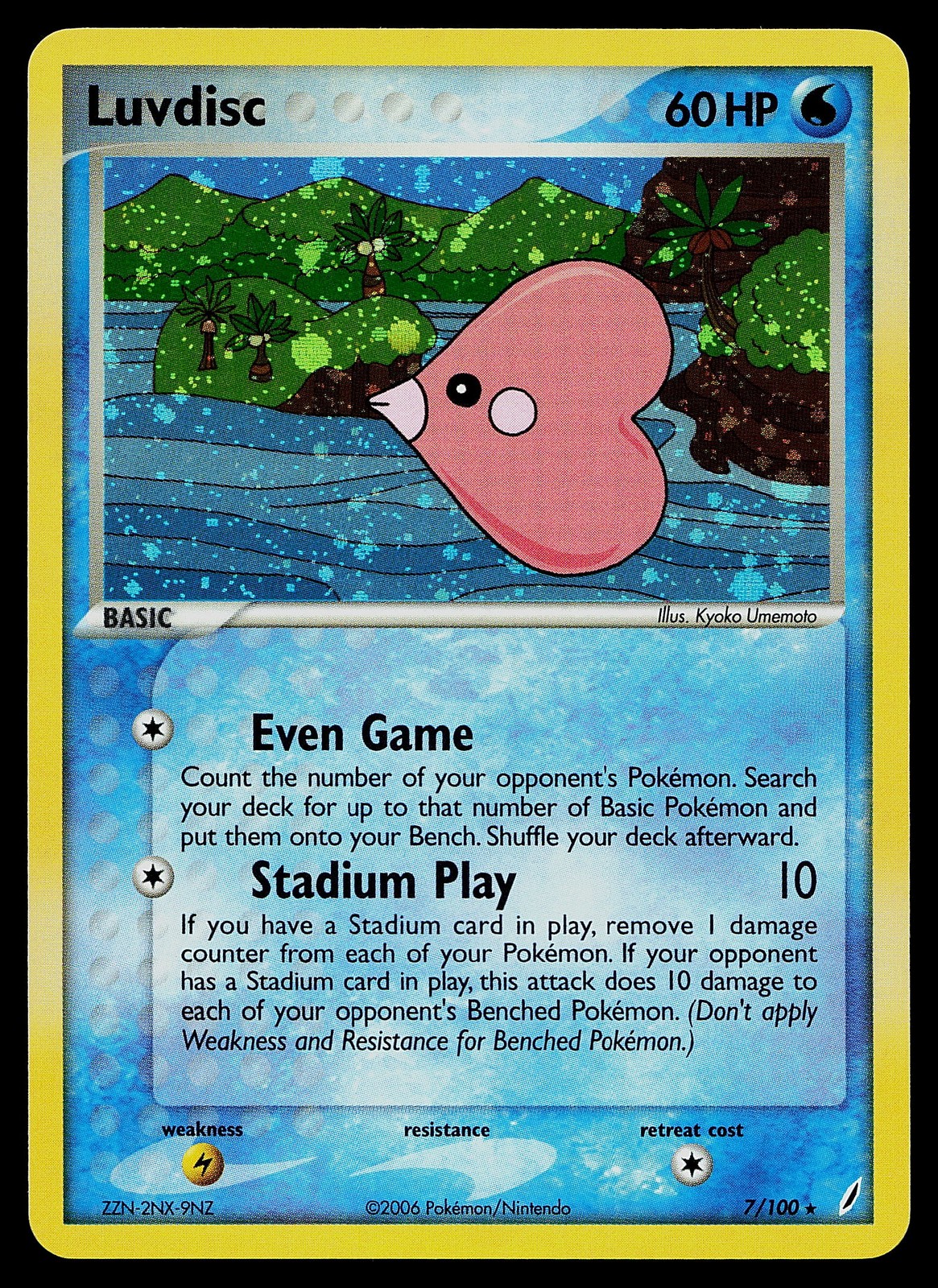 Pokemon Card - Luvdisc Crystal Guardians 7/100 Holo Rare