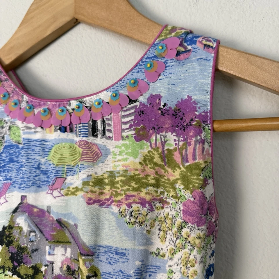 Monsoon Summer Holiday Dress Girls Size 6 Colorful Coastal Preppy Garden Party - Image 2 of 4