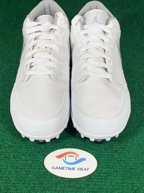 Nuevos botines de fútbol OG Strike Nike Jordan Retro 1 Low TD blancos plateados 9,5 AV5292 Foto 2 de 4