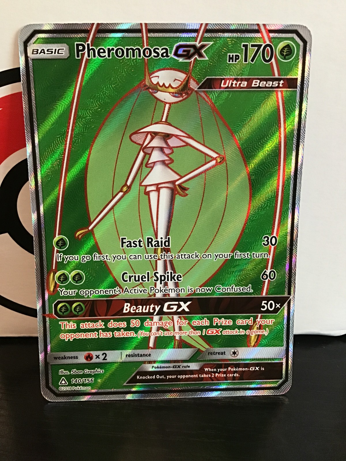 Pheromosa GX Full Art Pokemon Ultra Prism 140/156 Holo Ultra Rare