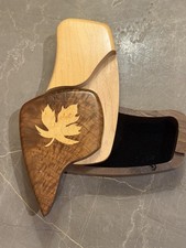 Vintage Puzzle Box Secret Compartment Inlaid Maple Walnut Wood Jewelry Trinket