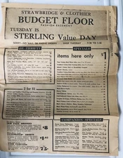 Oct. 1948 Strawbridge & Clothier Dept. Store Sales Ad, Philadelphia Daily News