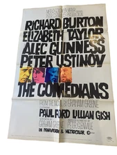 THE COMEDIANS ~ Original 1-Sheet Folded Poster ~1967 ~ Burton & Taylor ~ 27x41
