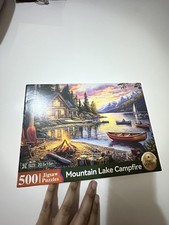 Adult 500 Piece Jigsaw Puzzle Scenic Cabin Landscape w Poster 20.5x15in Gift New