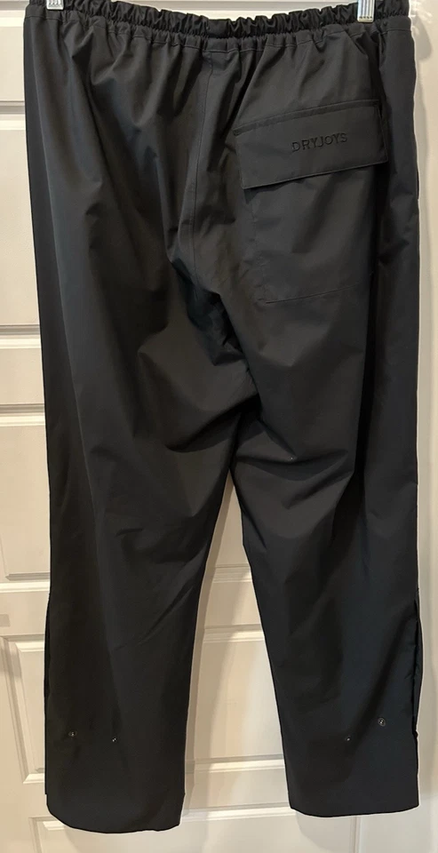 FootJoy Rain Pants Large Black DryJoys Golf Mens Waterproof Lined Ankle Snap L - Image 2 of 4