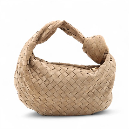 Bottega Veneta Intrecciato Small Jodi Suede Shoulder bag Brown