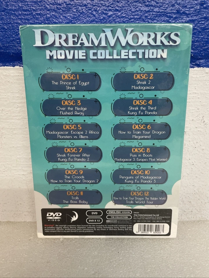 DreamWorks 24 Movie Collection DVD Set Shrek KungFu Panda Trolls Rare New Sealed - Image 3 of 4