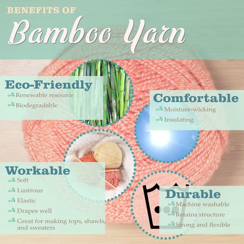 JubileeYarn Soft and Slim Yarn - Baby Weight Rayon from Bamboo Wool Blend - 5... - Picture 6 of 7