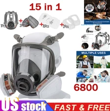 15 IN 1 Full Face 6800 Gas Mask Chemical Spray Paint Pesticide Respirator Safety