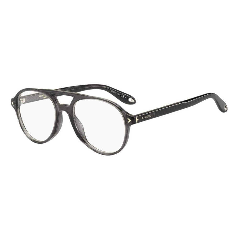 Givenchy Eyeglasses Aviator Full Rim, Grey Frame and Clear Demo Lenses Lens GV00