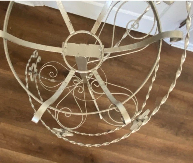 Mid Century Twisted Ornamental Wrought Iron Tiered Plant or Display Stand - Image 4 of 4