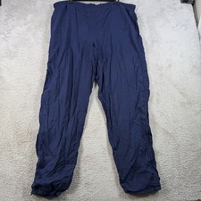 Vintage Nike Windbreaker Pants Men Medium Navy Lined Drawstring Track Gym 90s