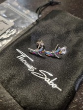 Thomas Sabo Libelle Ohrstecker mit Bunten Glitzersteinen,Sterlingsilber 925 NEU