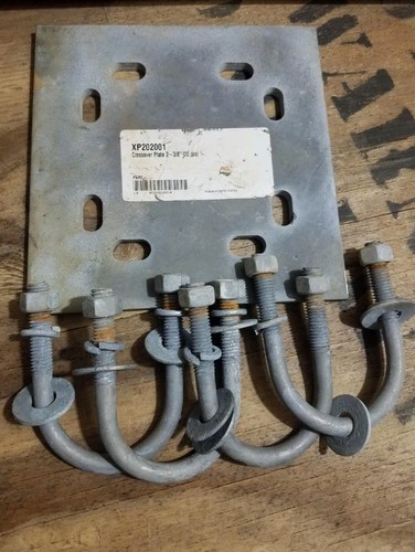Galvanized Steel Crossover Plate 8x8 Kit for 2-3/8 OD Pipe To Pipe w/ U-bolts
