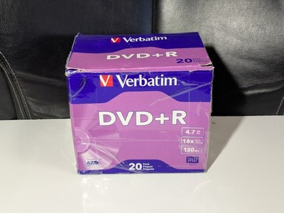 New Verbatim DVD+R 4.7 GB 16x 120 Min Blank Slim Case 20 (19) Pack Missing 1
