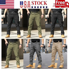 Tactical Mens Cargo Pants Waterproof Work Hiking Combat Outdoor Trousers Pants