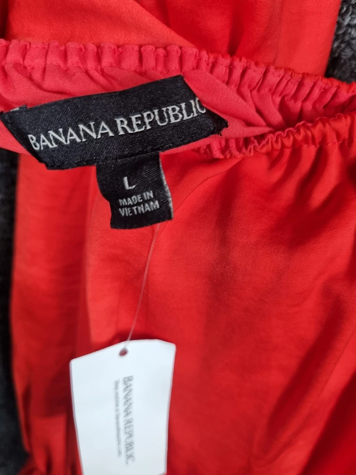 Vestido Banana Republic Mujer Grande Rojo Un Hombro Verano Fiesta Mameluco Nuevo con Etiquetas Foto 2 de 4