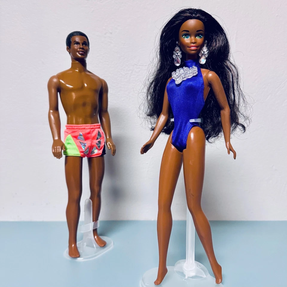 复古 BARBIE DISCONTINUE SHANI-10958 &STEVEN-10959 太阳珠宝 批量 美泰 很好! — 第 3/4 张图片