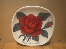 Arabia Finland Small Plate Wall Decor Red Rose Flower Design Finland