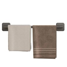 Towel Bar Self Adhesive 40CM Wall Mounted Matte Black Towel Holder For Bathroom
