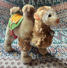 Vintage MCM Marvei 2 Hump Camel Plush Glass Eyes Bell Saddle JAPAN 8  