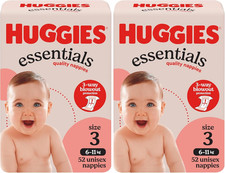Essentials Nappies Size 3 (6-11Kg) 52 Count (Pack of 2)