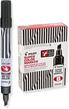 PILOT Super Color Broad Refillable Permanent Markers, Black Ink, 12-Pack