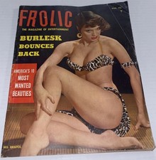 Vintage 1950s FROLIC Magazine Girls Burlesk Burlesque August 1955 Pinup ADs Mens
