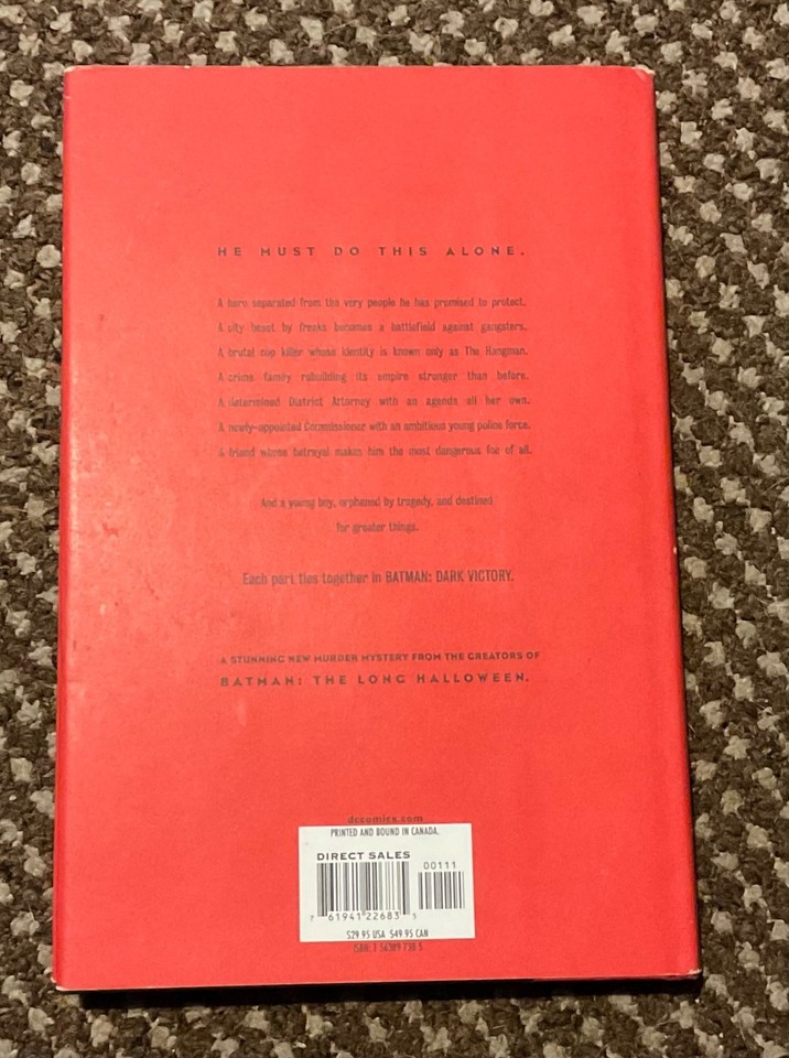 Batman: Dark Victory, Graphic Novel, Hardcover, English. First Printing ...