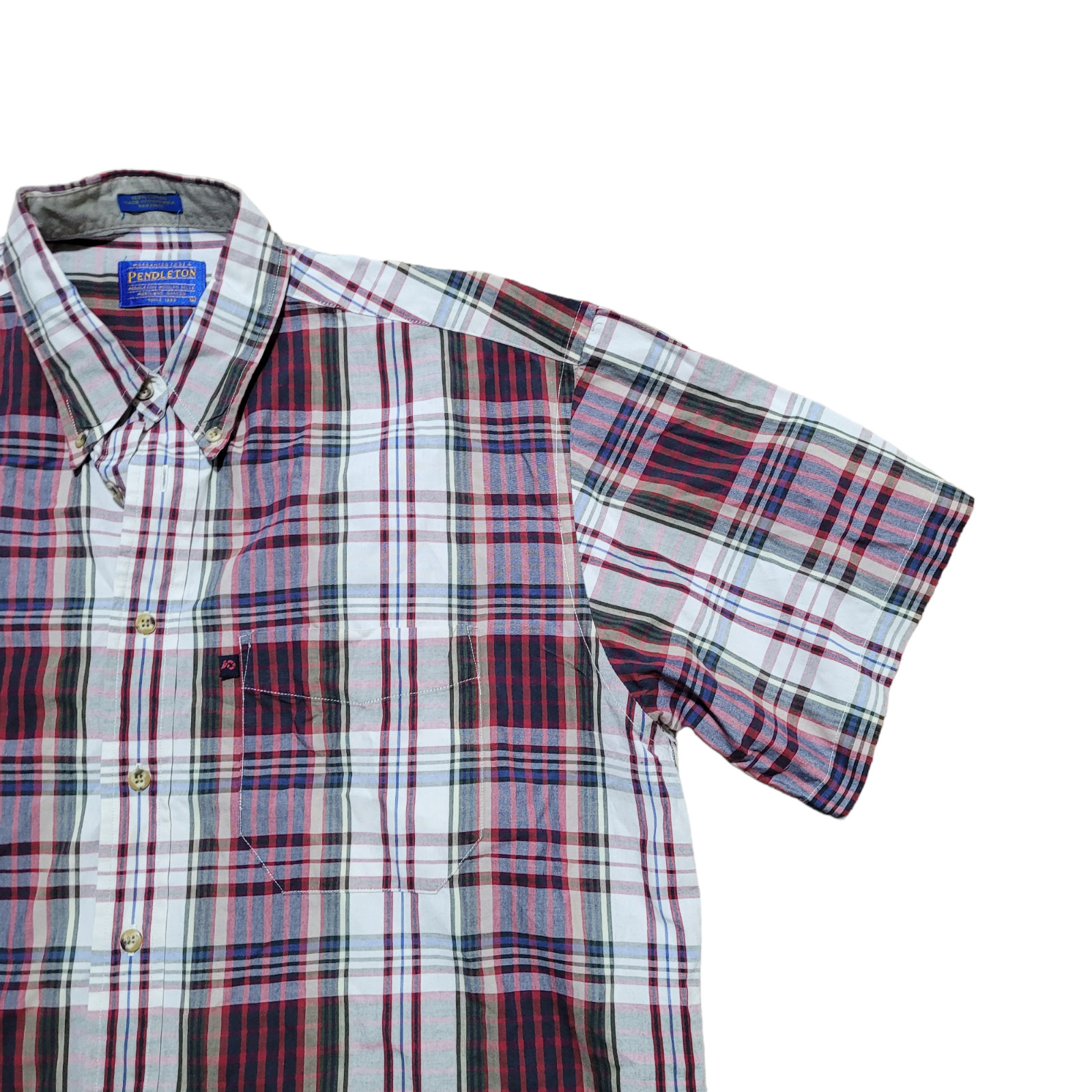 Pendleton Button Down Shirt L Men Plaid Pocket Co… - image 3