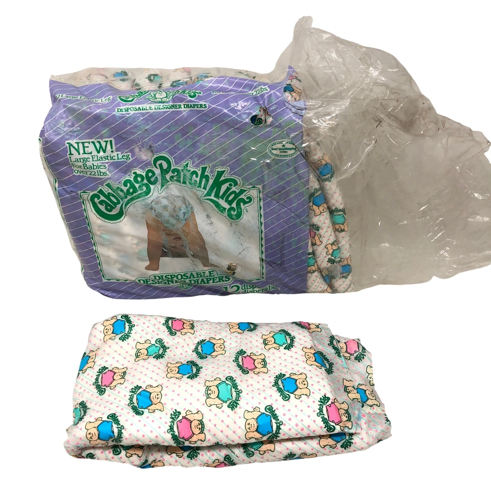 Vintage Cabbage Patch Kids Disposable Designer Diapers 22+lbs Partial Pack of 10
Opens in a new wind