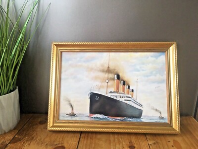 CAUGHLEY PAUL ENGLISH ROYAL WORCESTER DIGITALDRUCK GERAHMTE FLIESE PLAKETTE TITANIC 