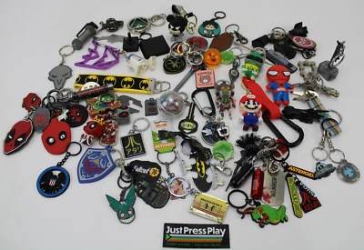 Huge Lot of 70+ Pop Culture Keychains Rare! Zelda, Deadpool, Batman, Nintendo++ - Image 1 of 4