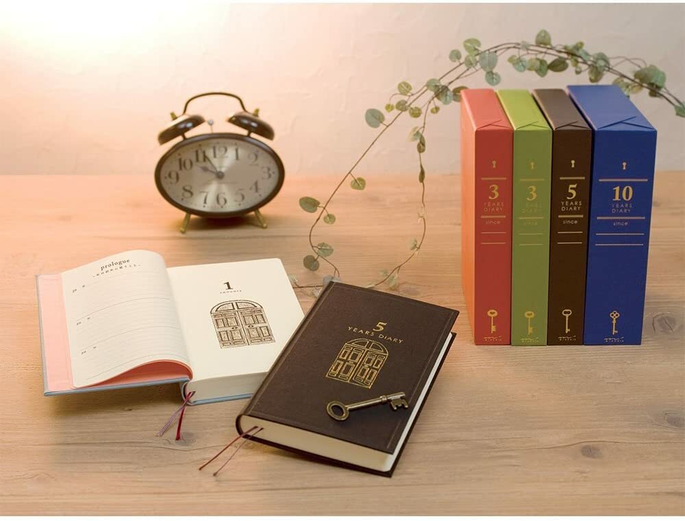 MIDORI Diary 10 Years Continuous Door Navy Blue Design Cover