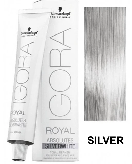 SCHWARZKOPF Igora Royal Absolutes Silverwhite 60ml - Silver Grey Lilac *NEW*