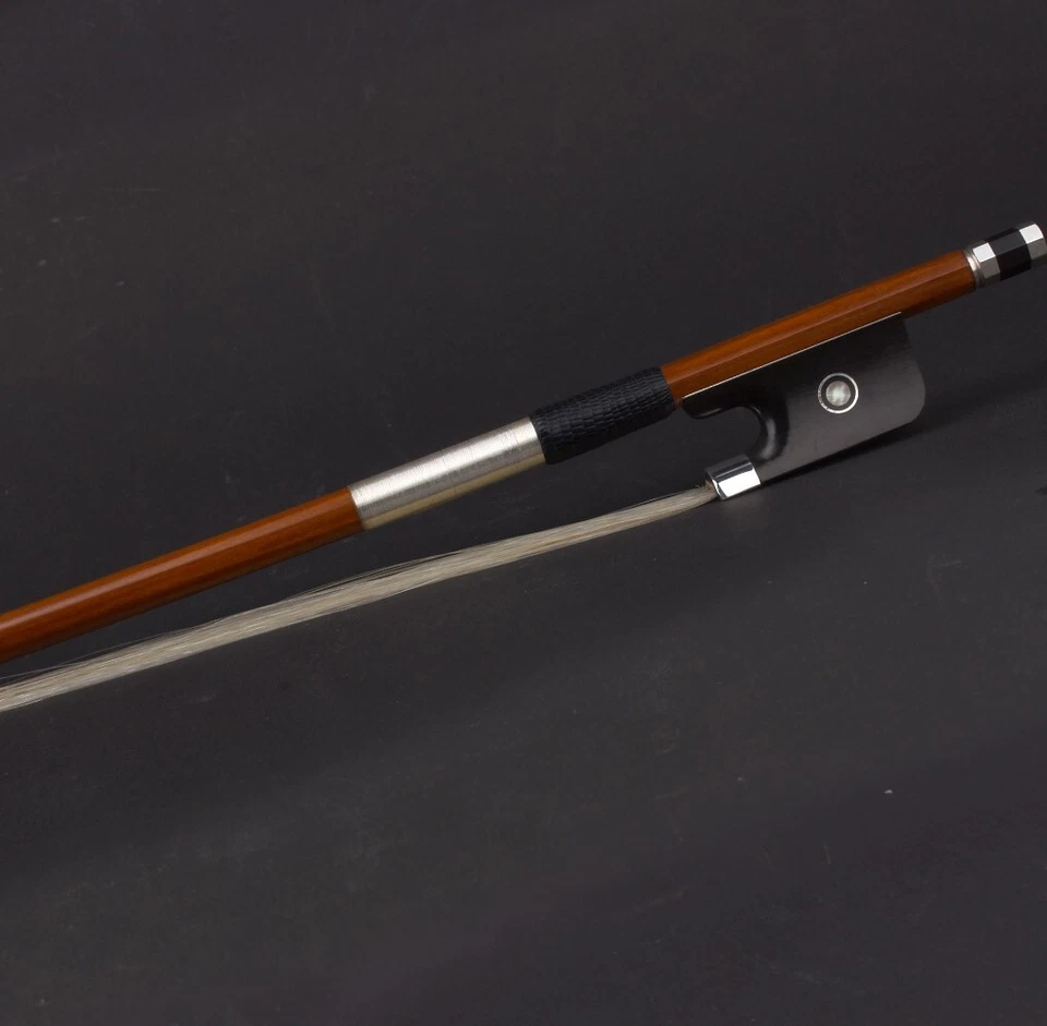 E.Sartory Copy Master Pernambuco Viola Bow Ebony Parisan eye Frog Silver Parts - Image 3 of 4