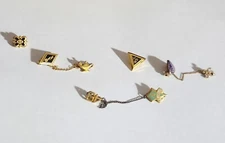 5 VTG. FRATERNITY PINS  GOLD FILLED (AS SHOWN IN PHOTO)
