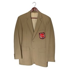 Coca Cola Tan Salesman Blazer 2 Button Men's 40R Career Look Union Made In USA
