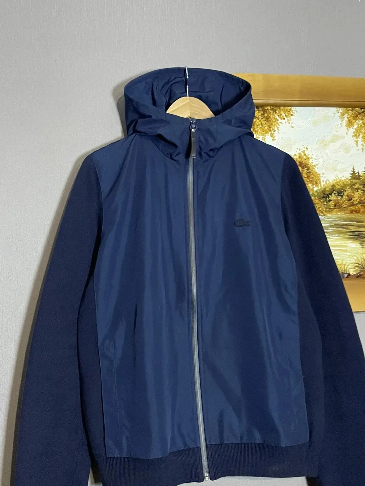 PRADA Lacoste Nylon Giacca Leggera Felpa con Cappuccio Navy Zip Up Prezzo consigliato 280$ Taglia M