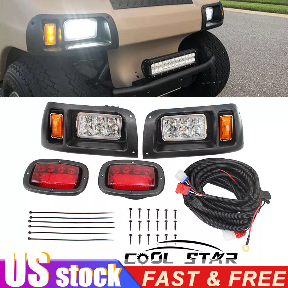 PROFX LED-Licht-Set für Club Car DS (ab 1993), Gas- und Elektro-Golfwagen,  voll verstellbares LED-Scheinwerfer-Set mit Rücklichtern : : Auto  & Motorrad