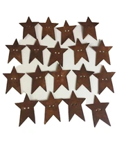 18 Primitive Rusty Metal Barn Star Cutouts Cutout 2" Stars Craft Wedding Buttons