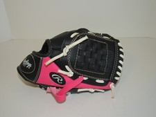Rawlings Player Series Glove PL95PB Pink Black Girls 9.5in T-Ball Softball RHT