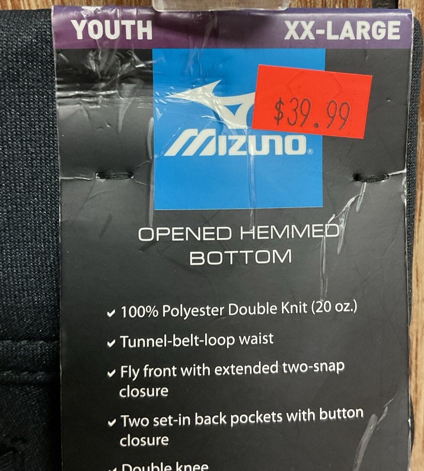 Mizuno Youth XXL Baseball Pants Black WT1 eBay