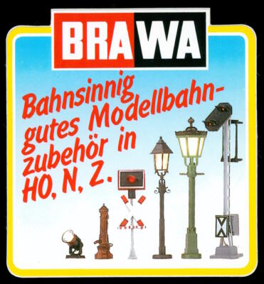 Advertising Stickers - Brawa Model Railway Accessories - 8x9cm - Vintage Advertising 80s