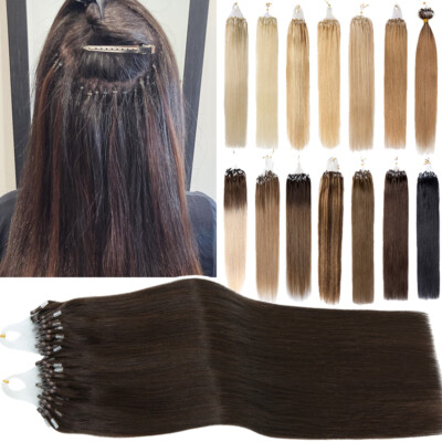 Micro-Ring / Loop Hair Extensions 100% Remy Echthaar Haarverlängerung 40/50/60CM