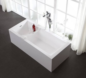 Freistehende Design Badewanne Aus Mineralguss 180 X 80 Cm Inkl Ab Uberlauf Ebay