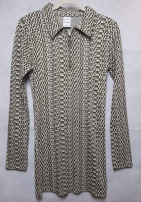 iETS FRANS Womens Dress Size M Green Geometric Long Sleeve