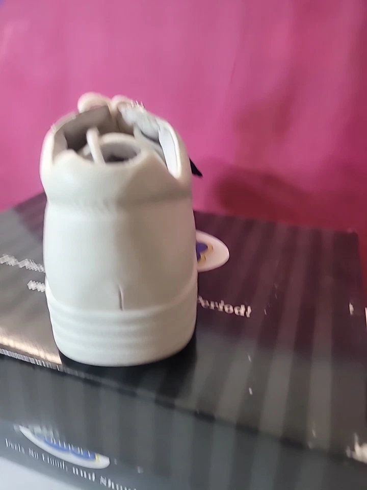 Zapatillas deportivas Dr Comfort Endurance ajustables de cuero blanco sin cordones para hombre 9 Foto 4 de 4